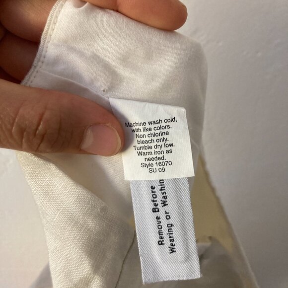 J Crew 100% Linen Pencil Skirt Yellow White Ombre Knee Length Office Summer 8 - Picture 12 of 12